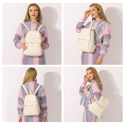 Mochila Feminina Zency Couro Legítimo Antifurto Grande