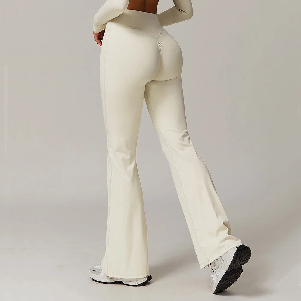 Calça Legging Flare Fitness Cintura Alta Push Up Feminina