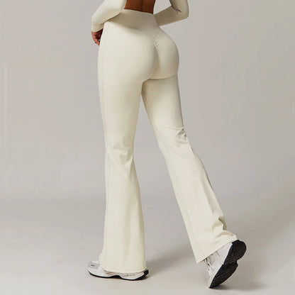 Calça Legging Flare Fitness Cintura Alta Push Up Feminina