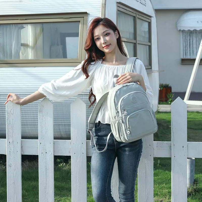 Mochila Feminina Nylon Impermeável Casual Escolar