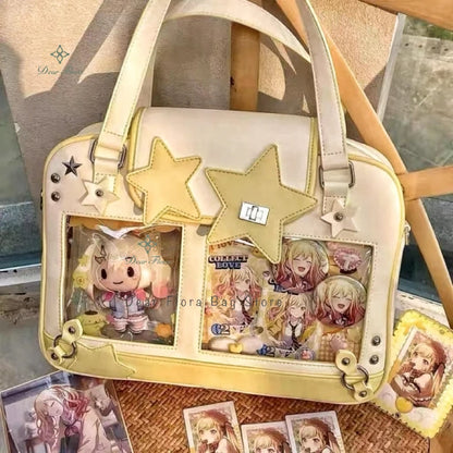 Bolsa Ita Bag Y2K com Estrelas e Janelas Transparentes