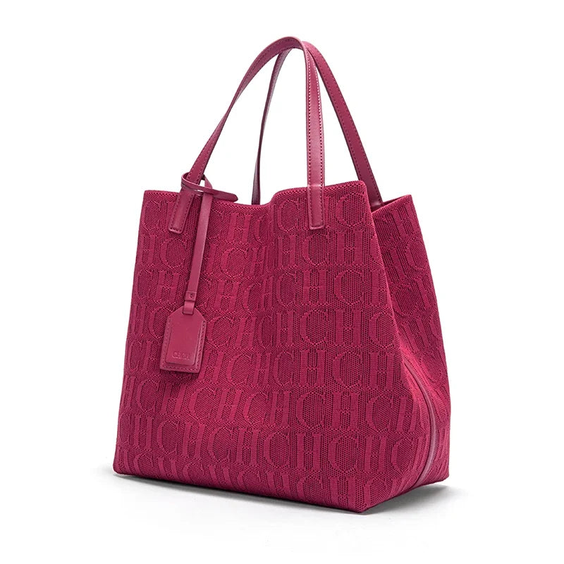 Bolsa Tote Feminina Grande CH Monograma para o Dia a Dia