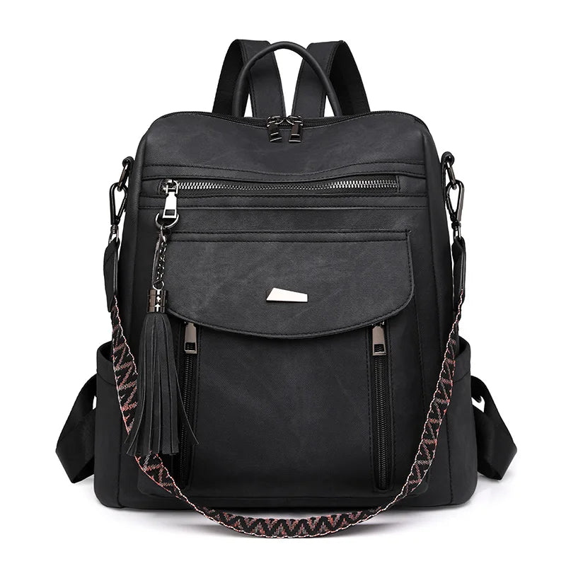 Mochila Feminina Antifurto 2025 Couro PU Impermeável Grande
