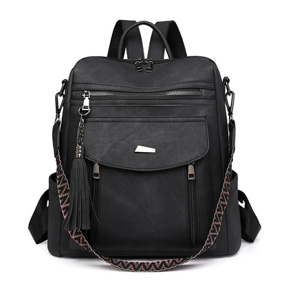 Mochila Feminina Antifurto 2025 Couro PU Impermeável Grande