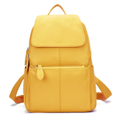 Mochila Feminina Zency Couro Legítimo Antifurto Grande