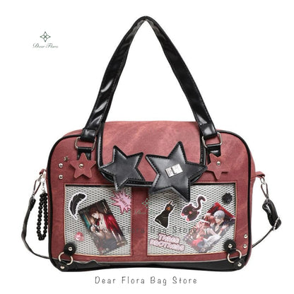Bolsa Ita Bag Y2K com Estrelas e Janelas Transparentes