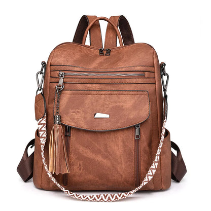 Mochila Feminina Antifurto 2025 Couro PU Impermeável Grande