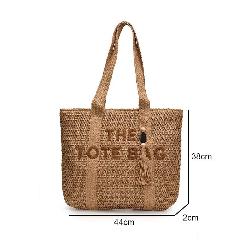 Bolsa Tote de Palha Grande Praia e Dia a Dia