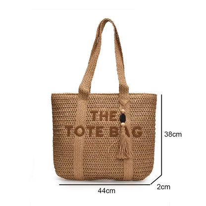 Bolsa Tote de Palha Grande Praia e Dia a Dia