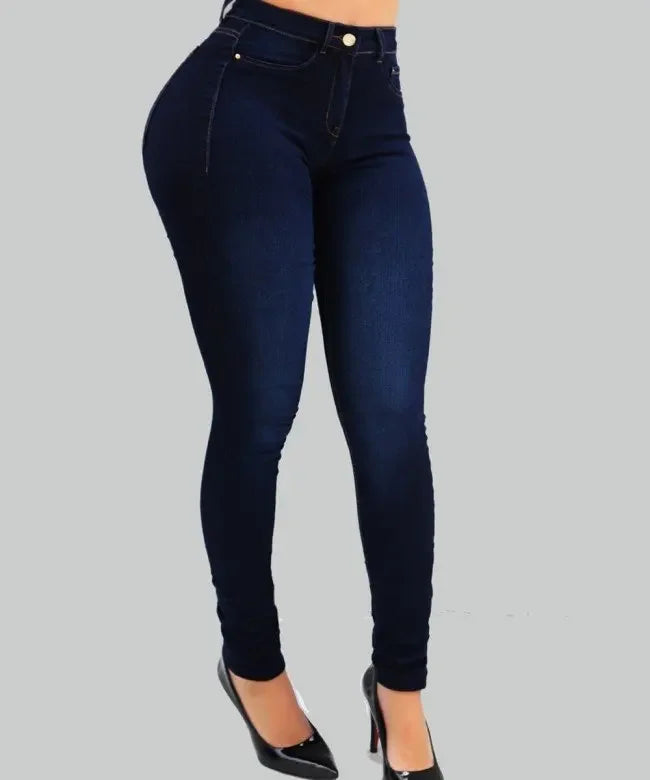Calça Jeans Feminina Cintura Alta Modeladora Skinny
