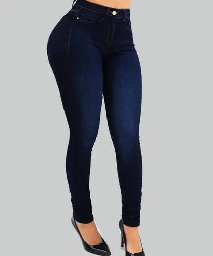 Calça Jeans Feminina Cintura Alta Modeladora Skinny