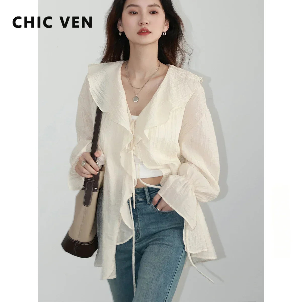 Camisa Feminina Oversized com Babados CHIC VEN