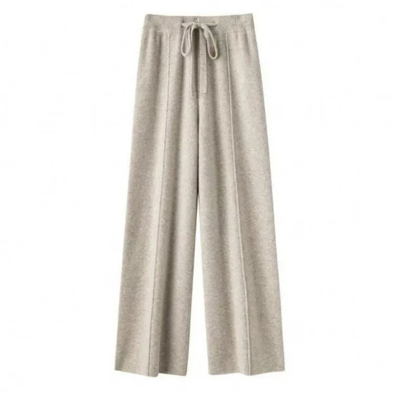 Calça Pantalona Feminina em Lã Merino e Cashmere Inverno