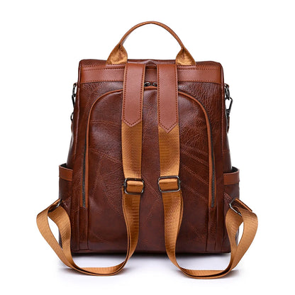 Mochila Feminina Antifurto 3 em 1 em Couro Sintético para Dia a Dia