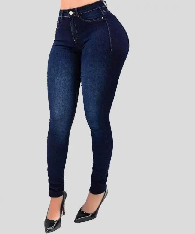 Calça Jeans Feminina Cintura Alta Modeladora Skinny