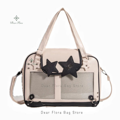 Bolsa Ita Bag Y2K com Estrelas e Janelas Transparentes
