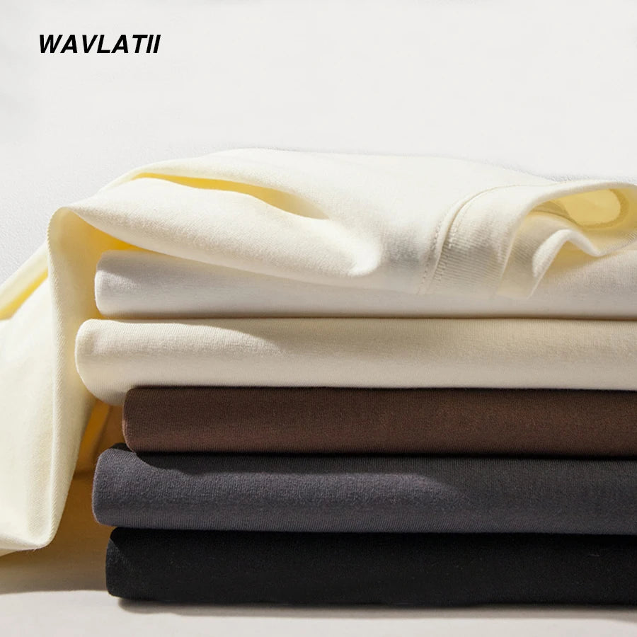 Camiseta Oversized WAVLATII 260G Unissex Streetwear Básica