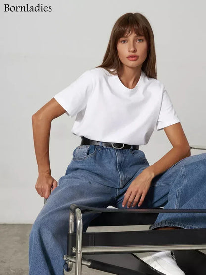 Camiseta Feminina Básica 100% Algodão 230g Bornladies