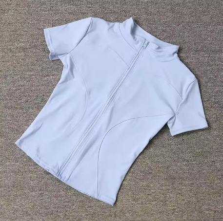 Blusa Fitness Feminina Dry Fit Slim com Zíper Frontal