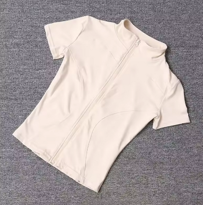 Blusa Fitness Feminina Dry Fit Slim com Zíper Frontal