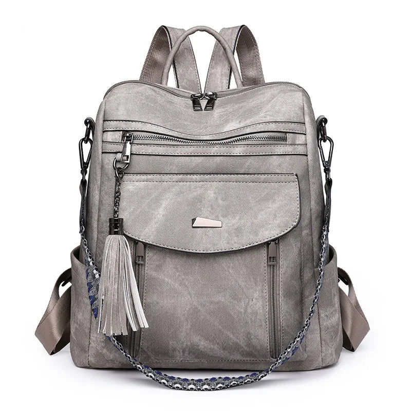 Mochila Feminina Antifurto 2025 Couro PU Impermeável Grande