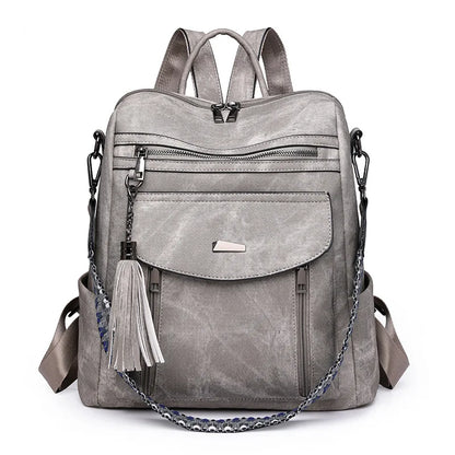 Mochila Feminina Antifurto 2025 Couro PU Impermeável Grande