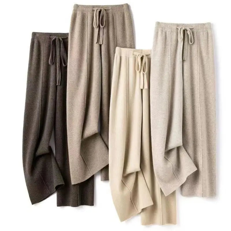 Calça Pantalona Feminina em Lã Merino e Cashmere Inverno
