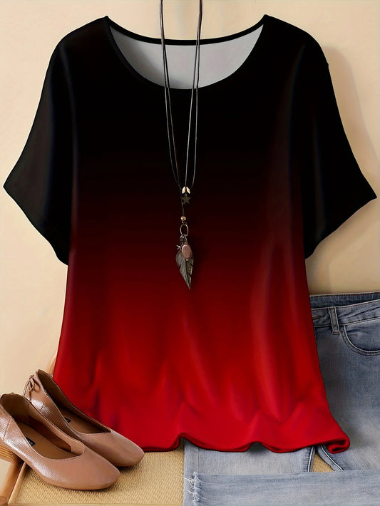 Camiseta Plus Size Feminina Dry Fit Degradê UV 50+