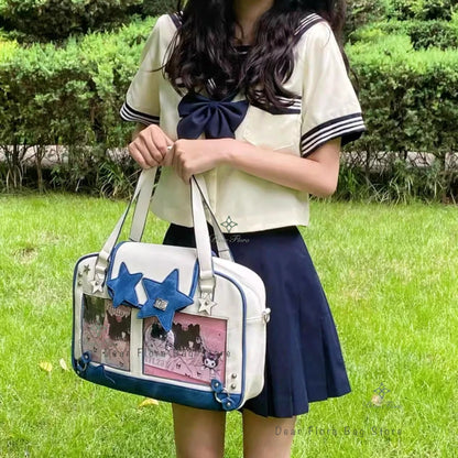 Bolsa Ita Bag Y2K com Estrelas e Janelas Transparentes
