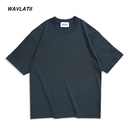 Camiseta Oversized WAVLATII 260G Unissex Streetwear Básica
