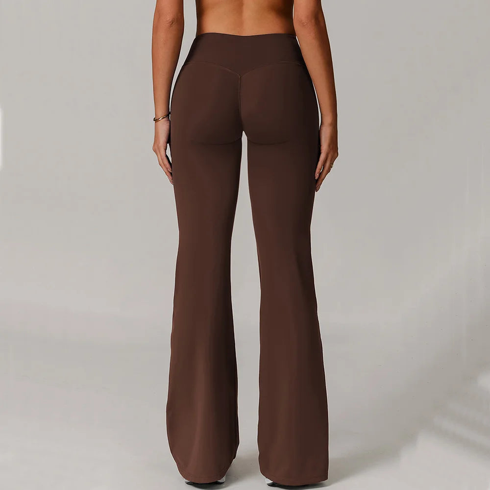 Calça Legging Flare Fitness Cintura Alta Push Up Feminina