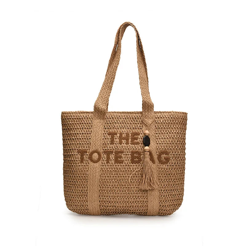 Bolsa Tote de Palha Grande Praia e Dia a Dia