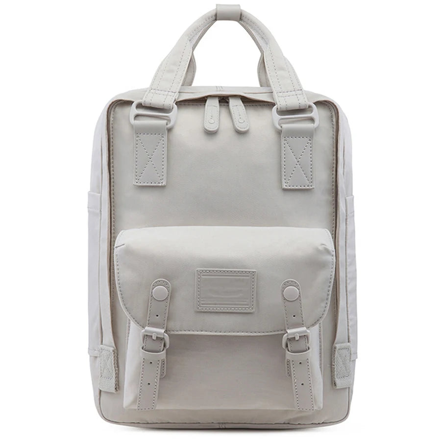 Mochila Feminina Impermeável 14" Estilo Retrô para Notebook e Faculdade