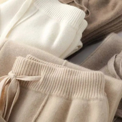 Calça Pantalona Feminina em Lã Merino e Cashmere Inverno