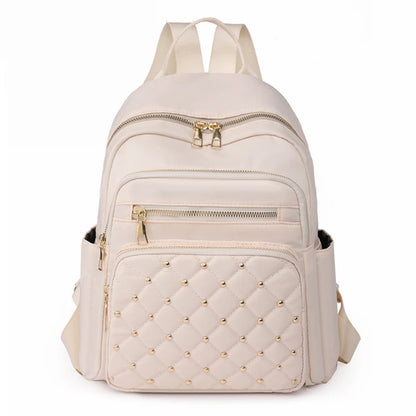 Mochila Feminina Nylon Impermeável Grande com Tachas
