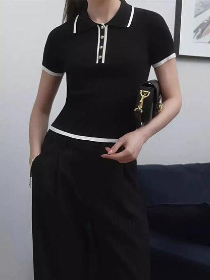 Blusa Feminina Gola Polo Decote com Botões - Blenda