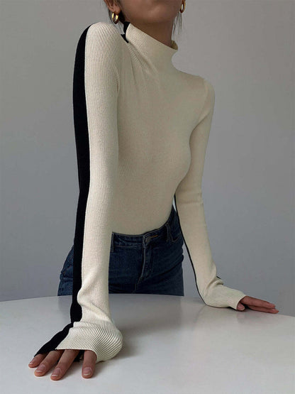 Blusa de Malha Manga Longa Dupla Face