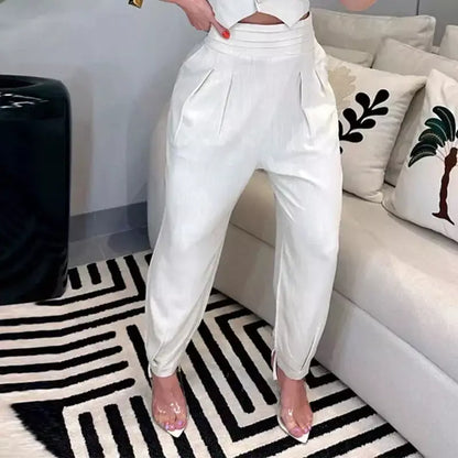 Conjunto Feminino com Colete Alfaiataria e Calça Pantalona – Moderno e Sofisticado