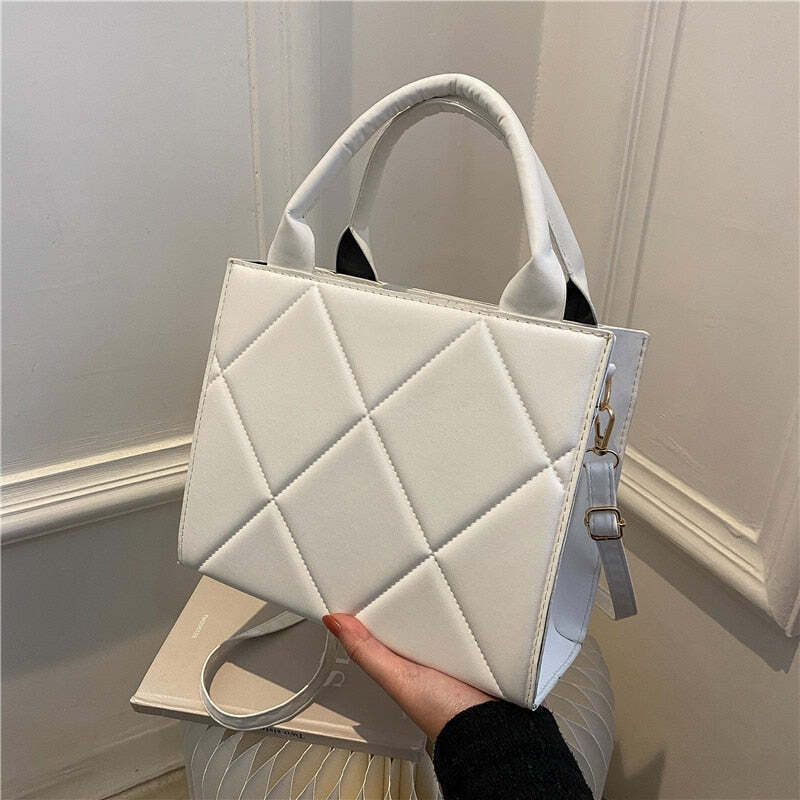 Bolsa Feminina de Algodão Cru - Plaid