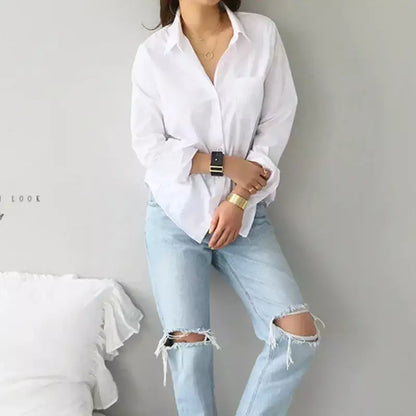 Camisa Feminina Clássica com Bolso Frontal – Versatilidade e Conforto