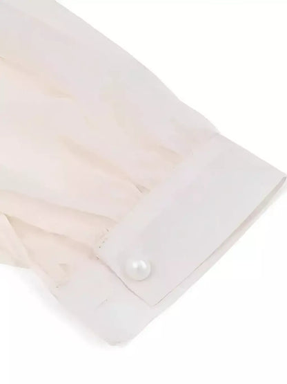 Blusa Feminina de Ombro Único com Flor em Chiffon - Elise